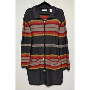 Vintage 220 Hickory Cottagecore Duster Cardigan Sweater‎ Large Grandpacore 70s